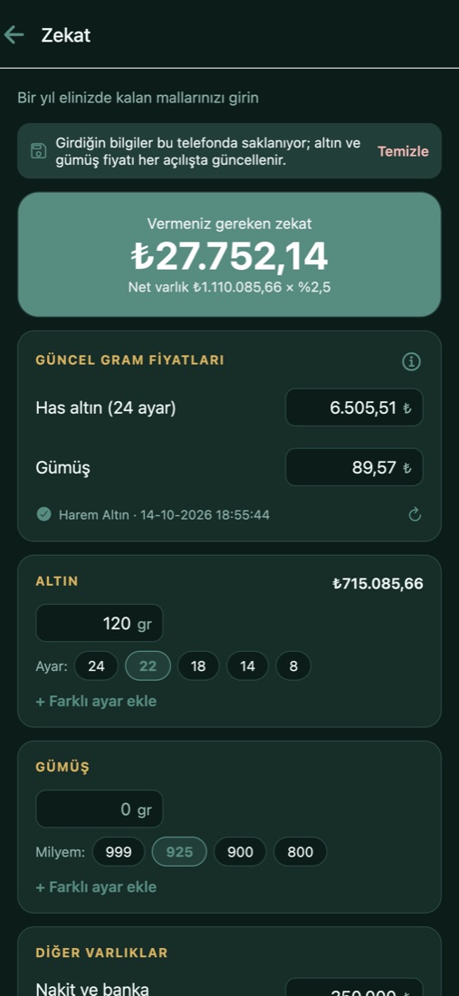 Zekat hesabı